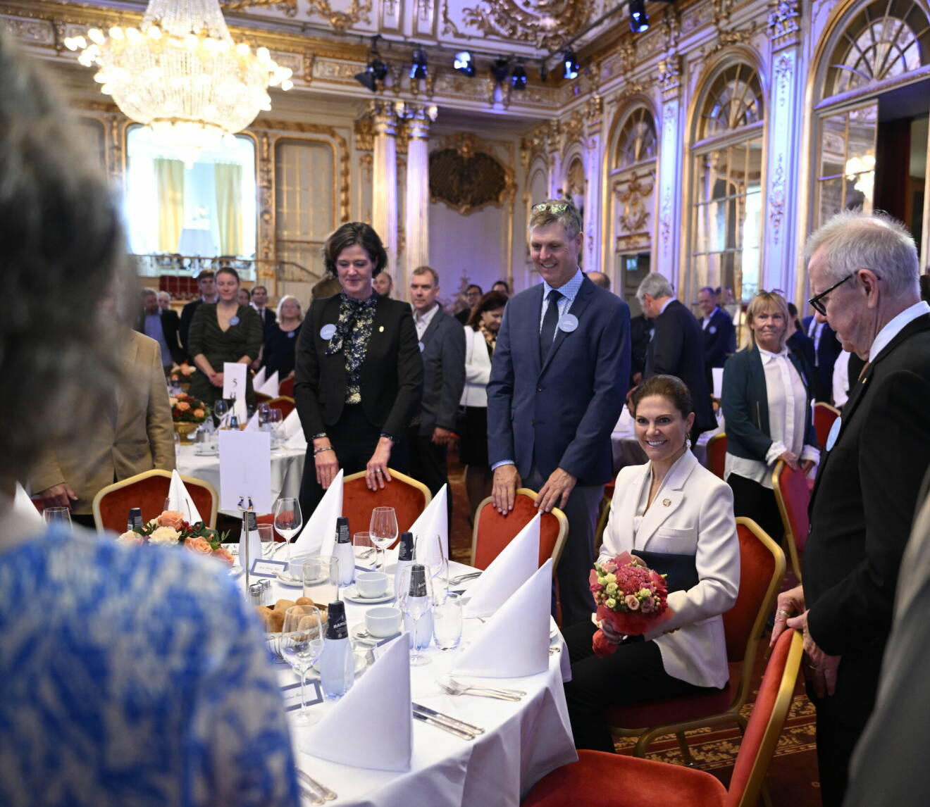 Kronprinsessan Victoria i Spegelsalen på Grand Hotel i samband med utdelandet av Björn Carlsons Östersjöpris 2023