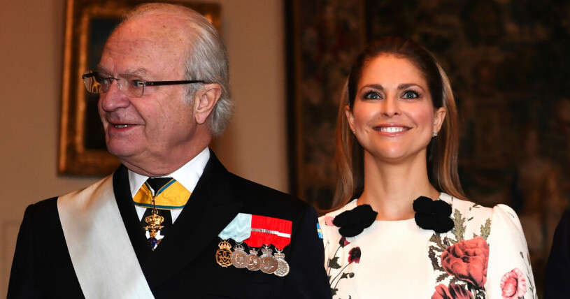 Kung Carl Gustaf med yngsta dottern prinsessan Madeleine
