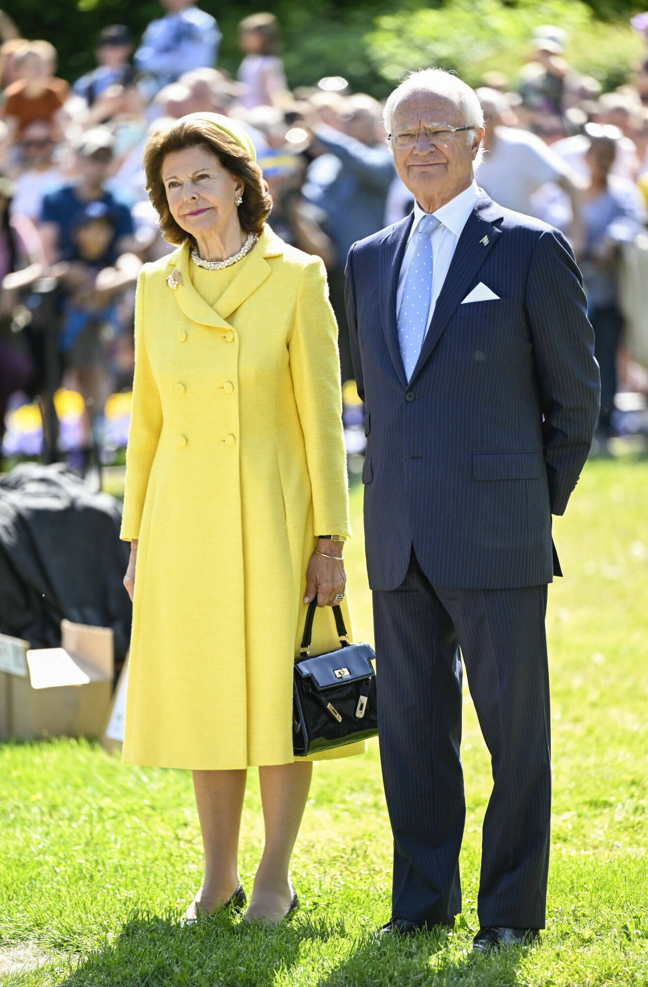 Kungen och drottning Silvia vid firandet av nationaldagen 2023 i Strängnäs