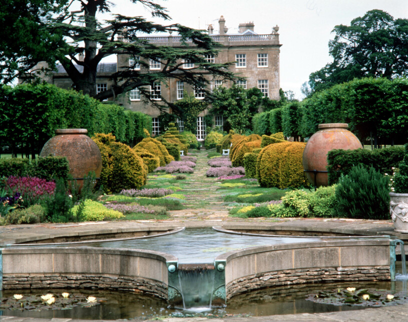Trädgården till kung Charles privata coutryhouse Highgrove