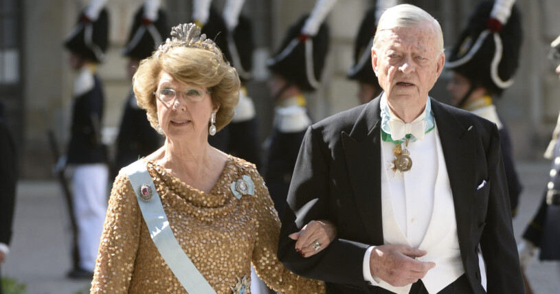 Prinsessan Désirée och Niclas Silfverschiöld efter prinsessan Madeleines bröllop, 2013. Prinsessan Désirée och Niclas Silfverschiöld