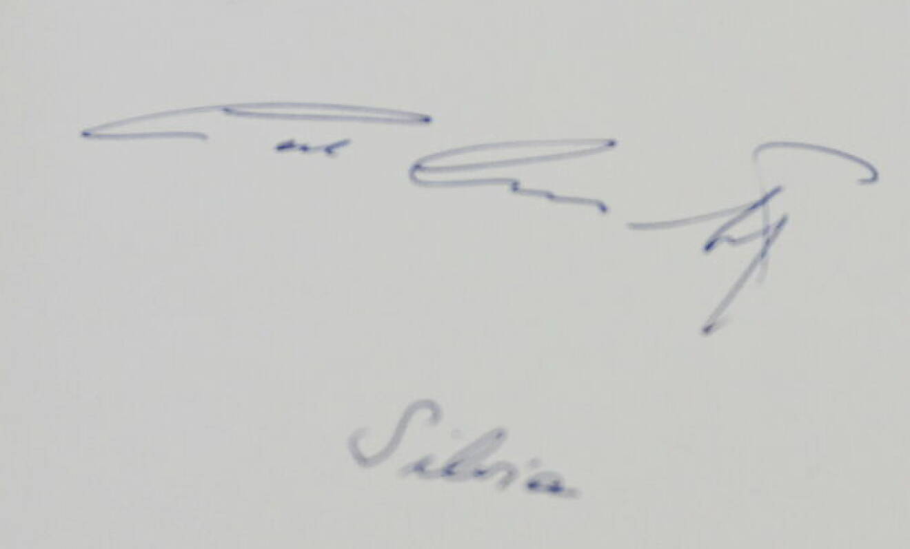 Kungens namnteckning och drottning Silvias namnteckning