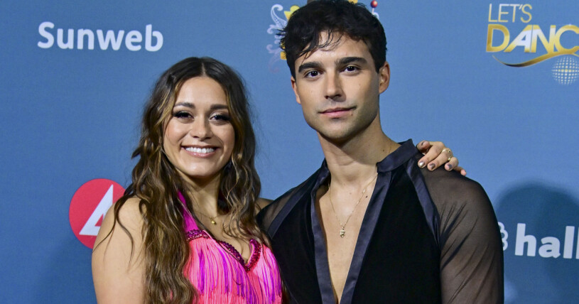 Eric Saade dansar med Katja Luján Engelholm i <span class=" italic" data-lab-italic_desktop="italic">Let's dance </span>2022.