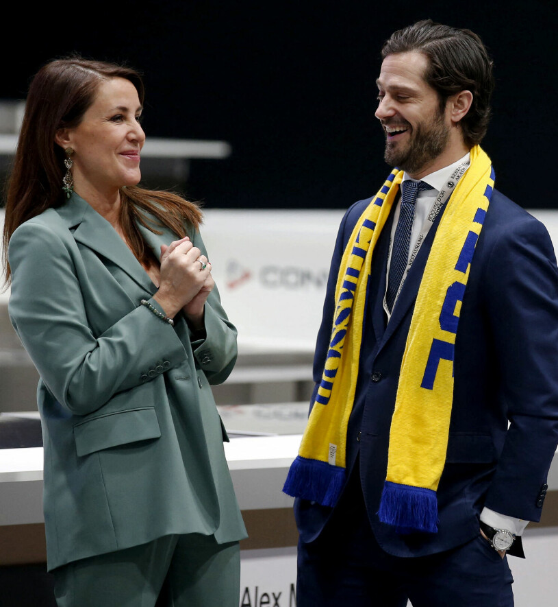 Kunglig återträff i Lyon för prinsessan Marie och prins Carl Philip. Prins Carl Philip med prinsessan Marie på Bocuse d’Or 2023 i Lyon