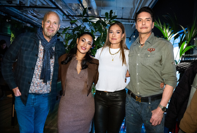 Några av deltagarna i årets säsong av "The Island Sverige". Lasse Kronér, Linda Pira, Magdalena Kowalczyk och Marcus Schenkenberg vid tisdagens pressträff för säsong 2 av The Island Sverige.