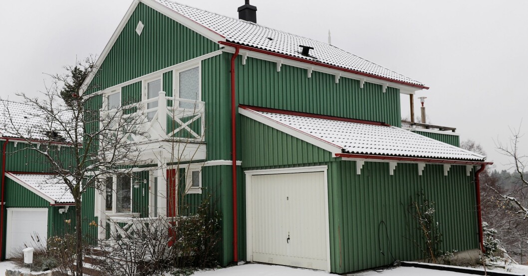 Pernilla Wahlgren ska flytta från det gröna kedjehuset på Lidingö. Pernilla Wahlgrens hus