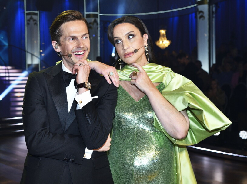 David kommer sakna att jobba med Petra otroligt mycket. Programledarna David Lindgren och Petra Mede Finalen i Let's Dance 2022