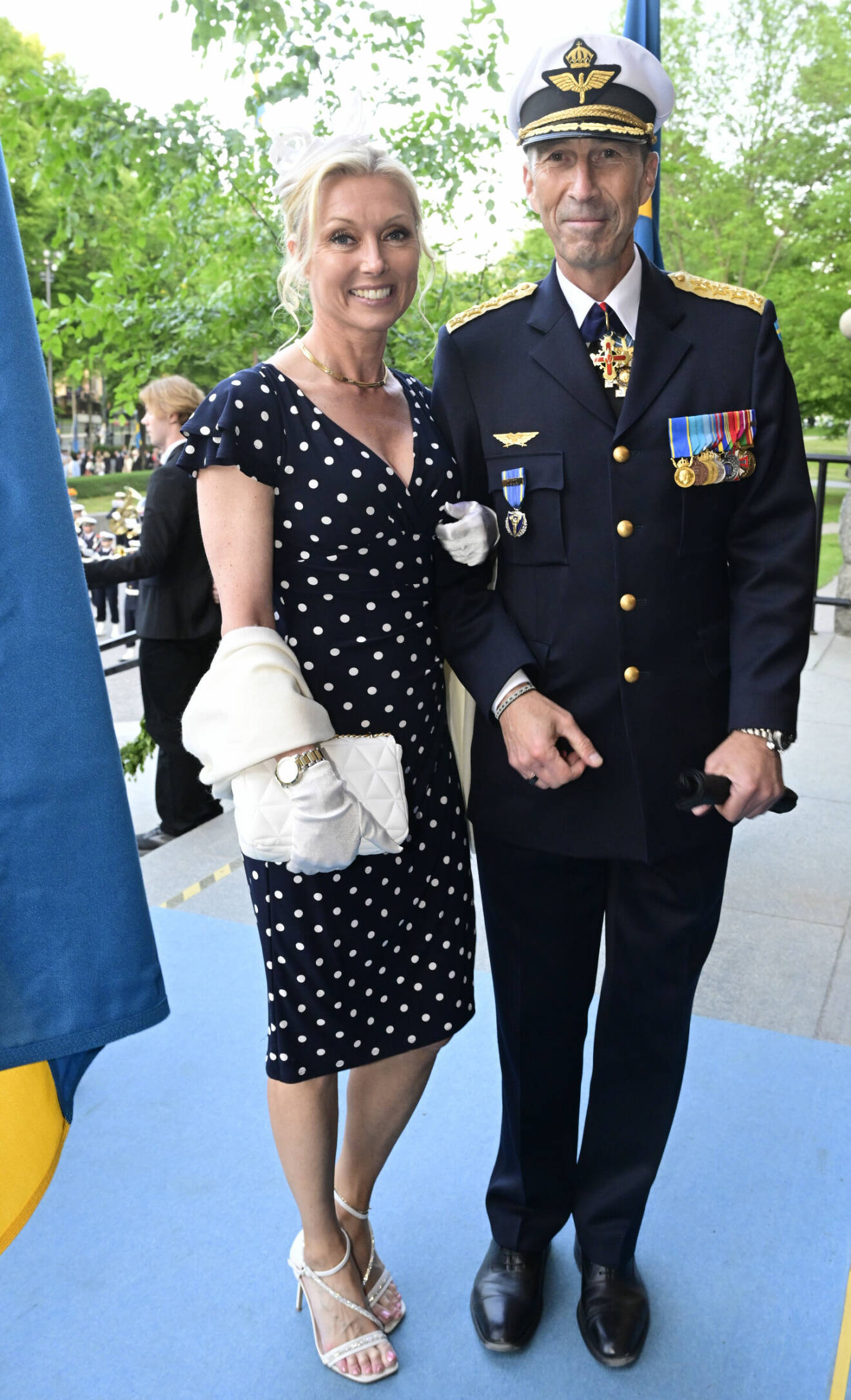 Linda Staaf och Micael Bydén på Nationaldagsmottagningen 2023 på Nordiska museet