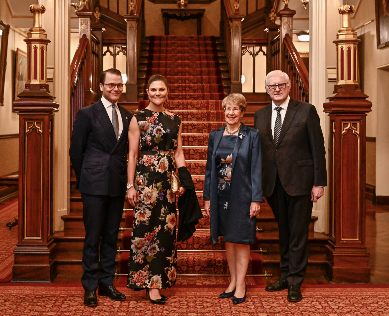 Kronprinsessan Victoria och prins Daniel hemma hos New South Wales delstatsguvernör Margaret Beazley och hennes man Dennis Wilson