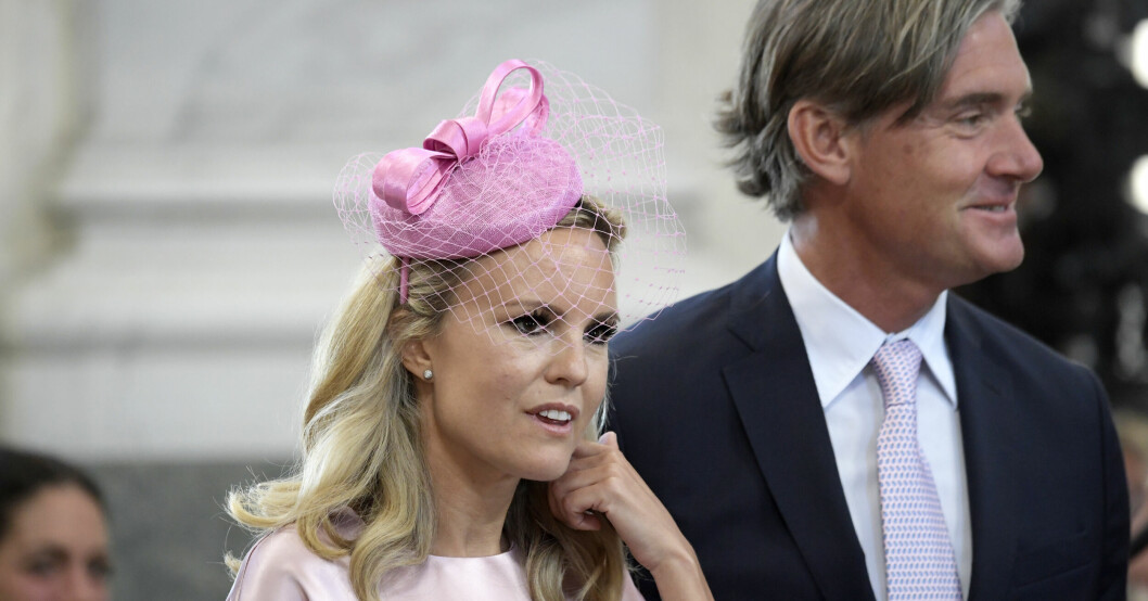 Sofi Fahrman och Filip Engelbert på prinsessan Adriennes dop. Sofi Fahrman prinsessan Madeleine