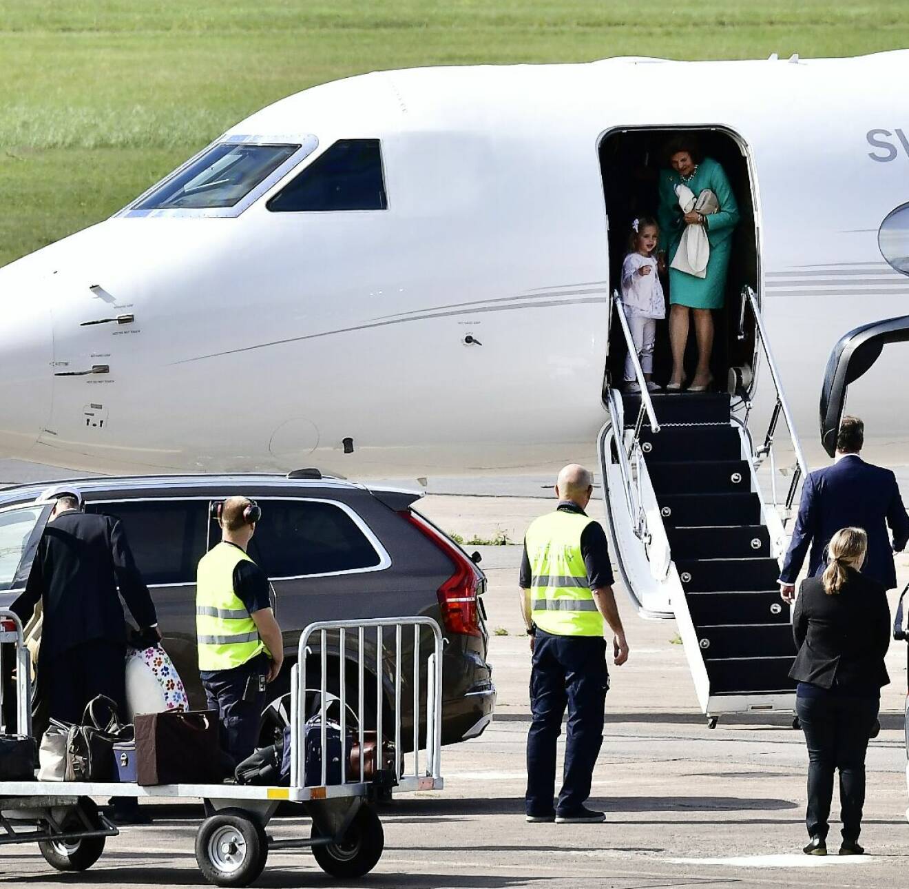 Statsplanet eller regeringsplanet efter landning i Kalmar flygplats 2017 med kungafamiljen ombord