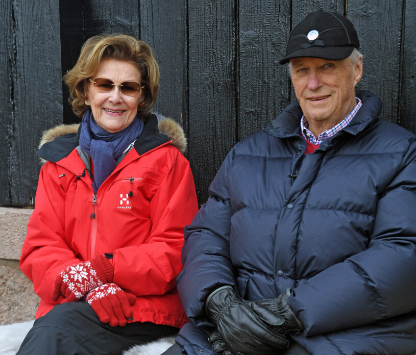 Kung Harald och drottning Sonja på en bild från våren 2020. Kung Harald Drottning Sonja våren 2020
