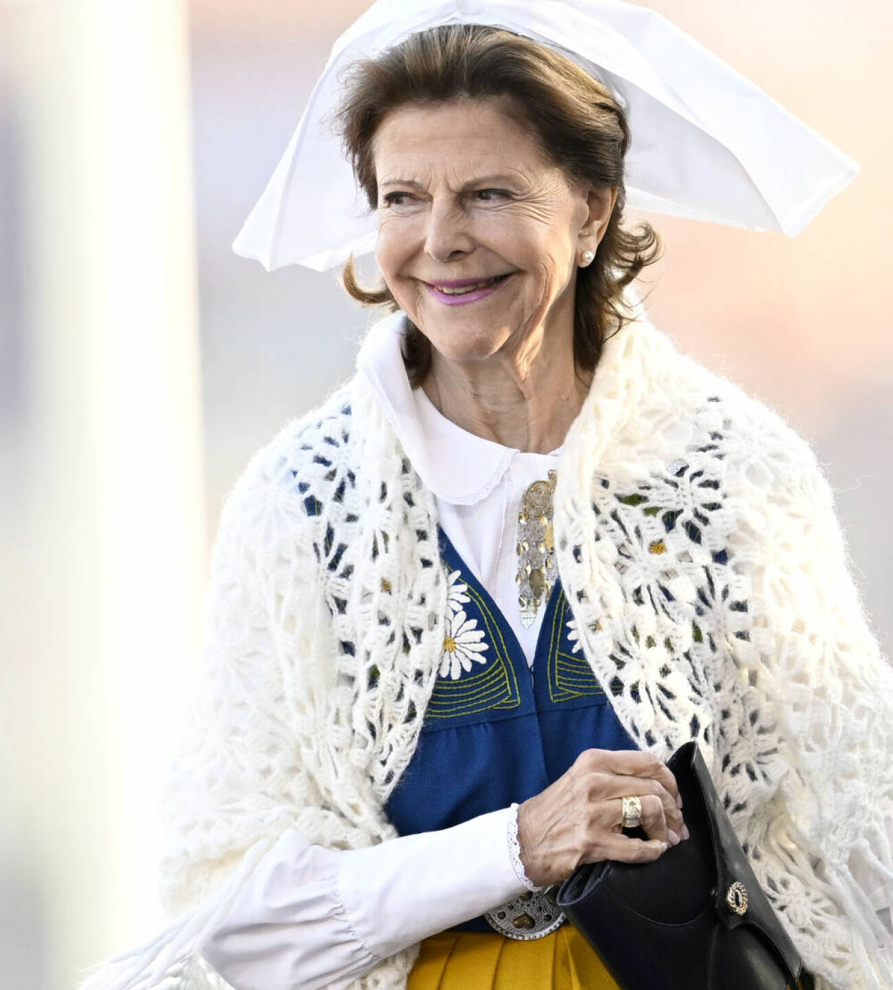 Drottning Silvia vid firandet av nationaldagen på Skansen 2023