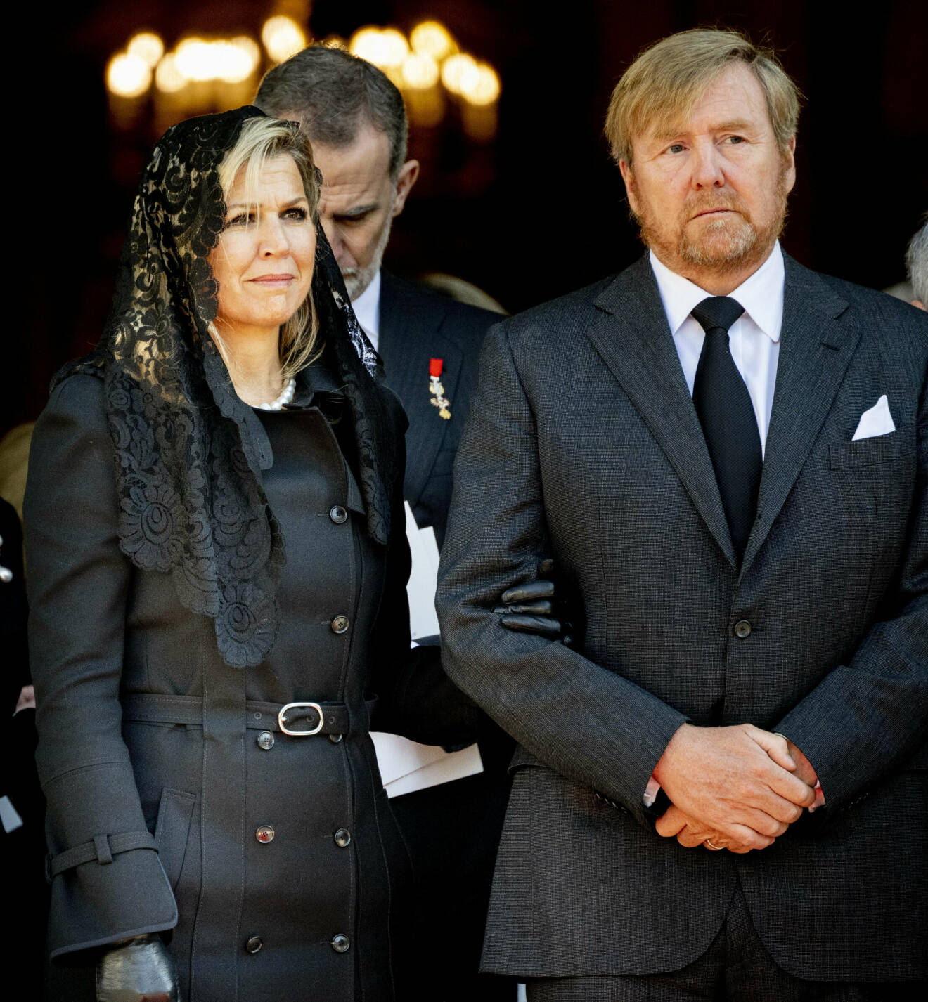 Drottning Máxima och kung Willem-Alexander på kung Konstantins begravning i Aten