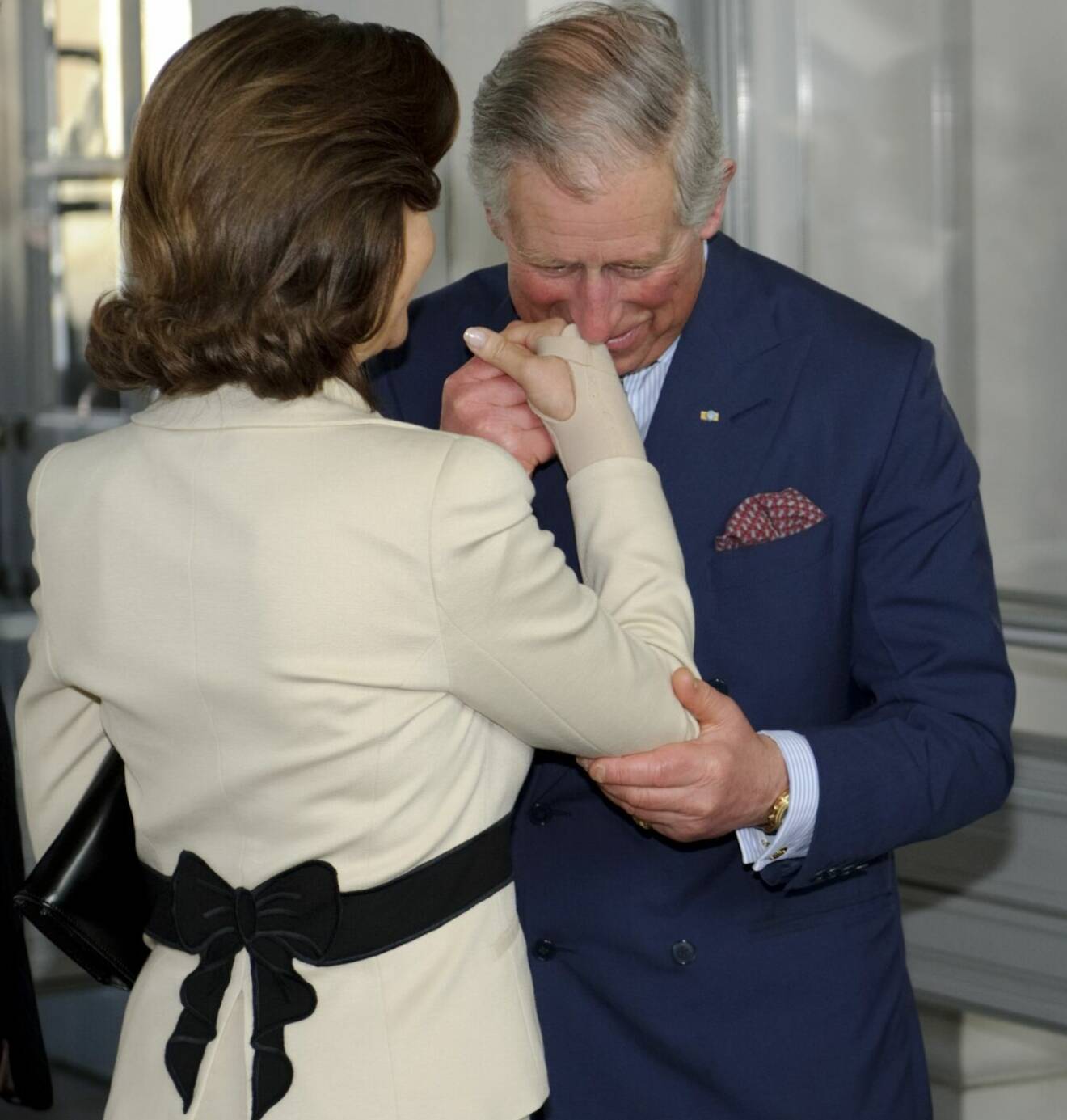 Drottning Silvia och kung Charles, då prins Charles, i Stockholm 2012