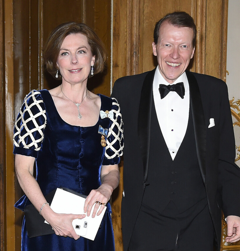Anna Hamilton med sin man Peter. Drottning Silvias statsfru Anna Hamilton med sin man Peter Hamilton