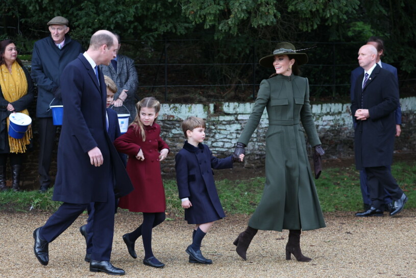 Prins William, prins George, prinsessan Charlotte, prins Louis och prinsessan Kate firar jul på Sandringham 2022