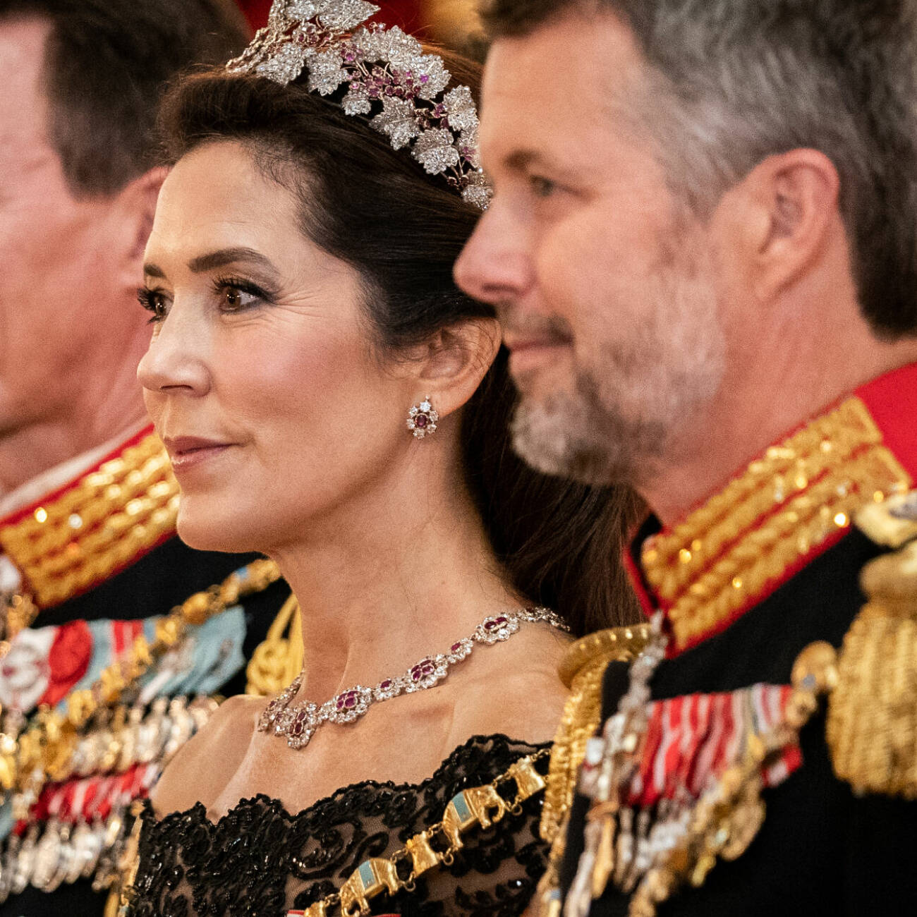 Kronprinsessan Mary och kronprins Frederik på galafest