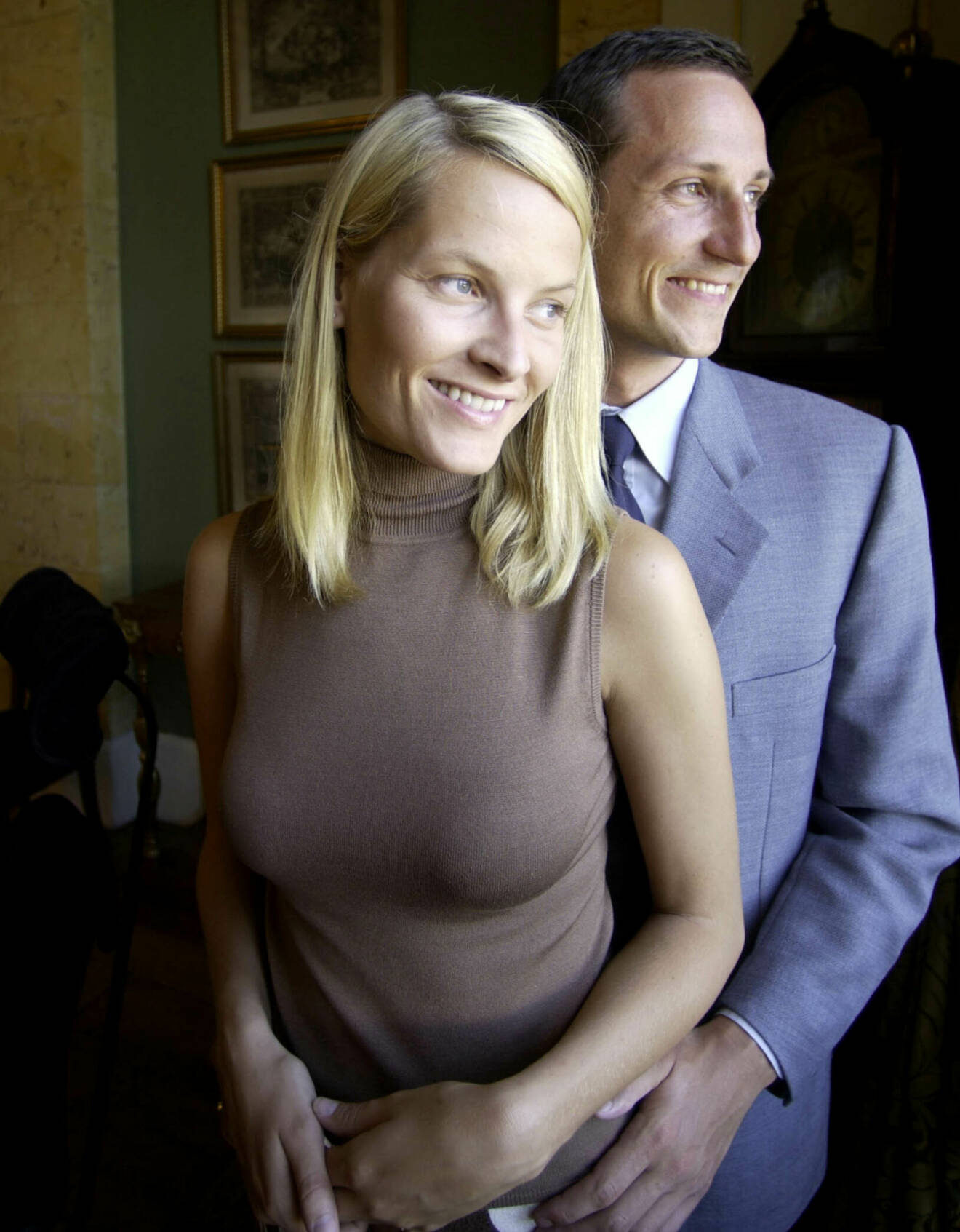 Kronprins Haakon med kronprinsessan Mette-Marit som ogift när hon hette Tjessem Höiby