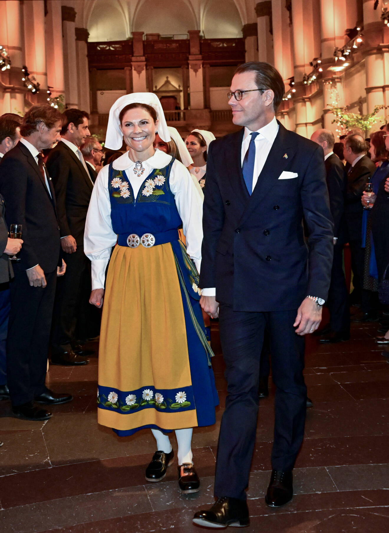 Kronprinsessan Victoria och prins Daniel på nationaldagsmottagningen 2023 på Nordiska museet