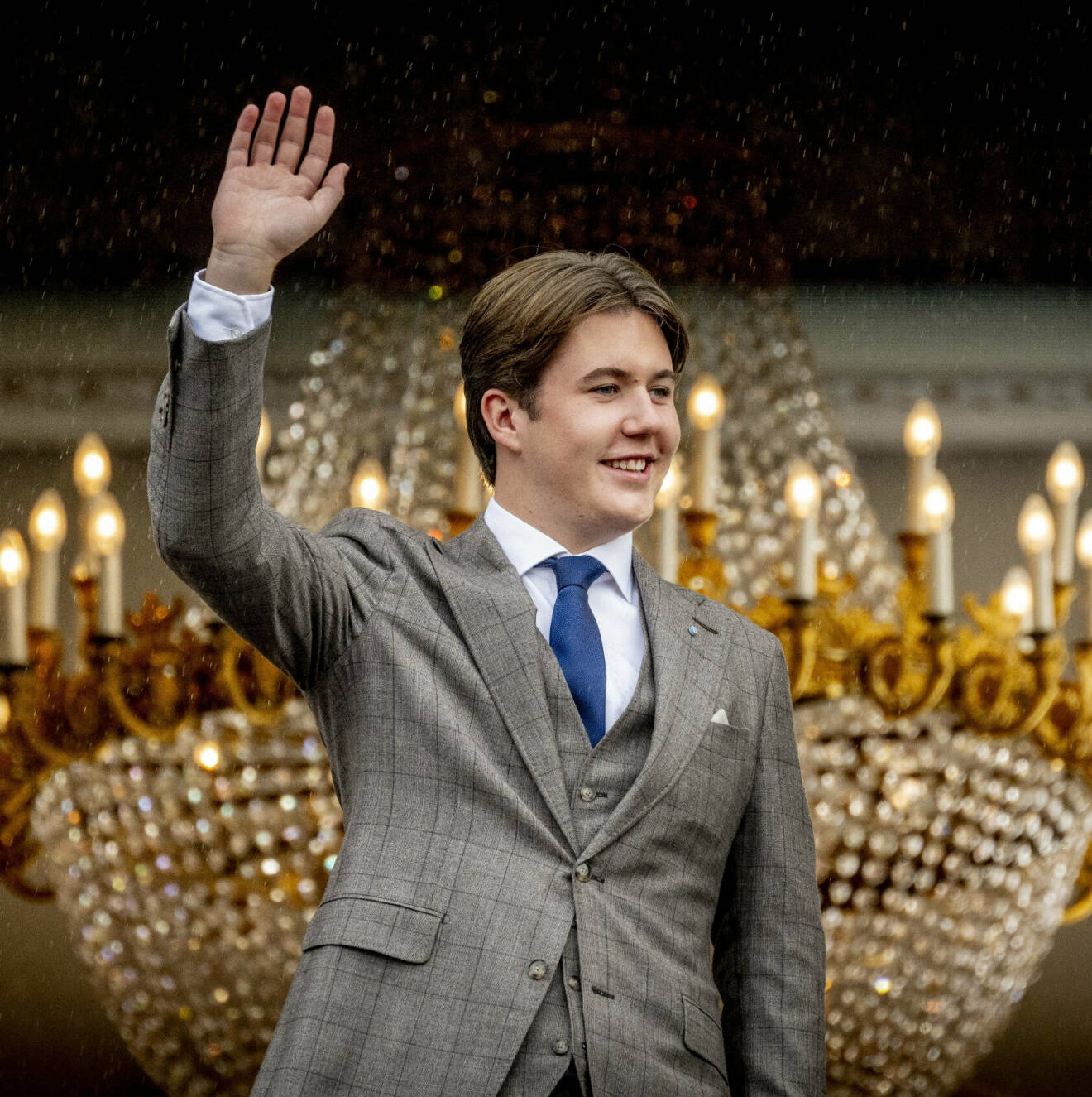Prins Christian 18 år vid firandet på Amalienborgs slott i Köpenham