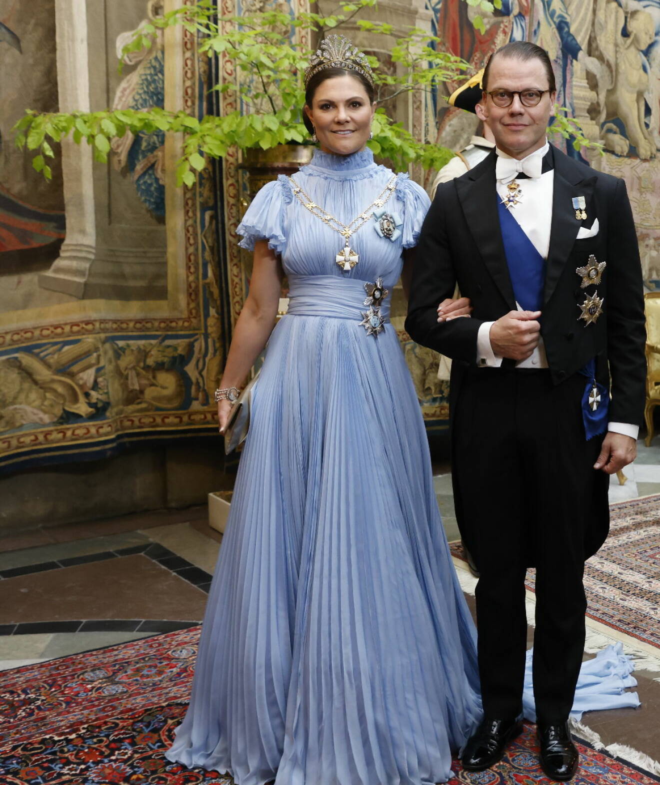 Kronprinsessan Victoria och prins Daniel på galamiddag under finska statsbesöket 2022