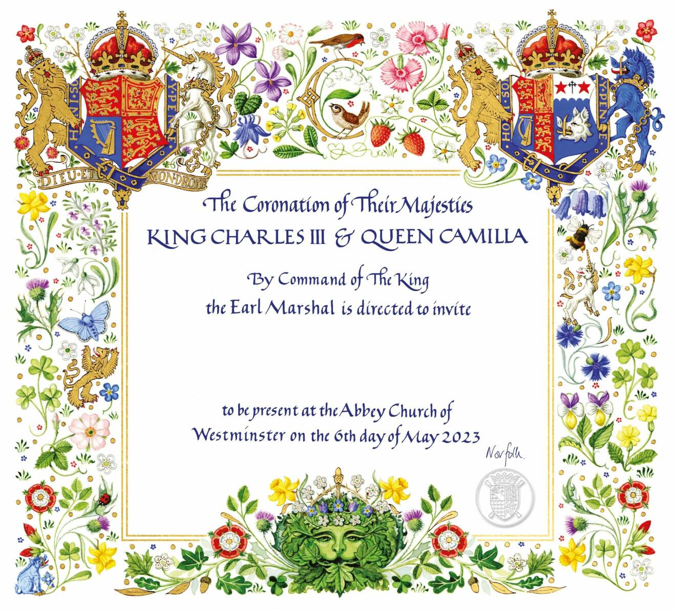 Inbjudningskortet till kung Charles kröning