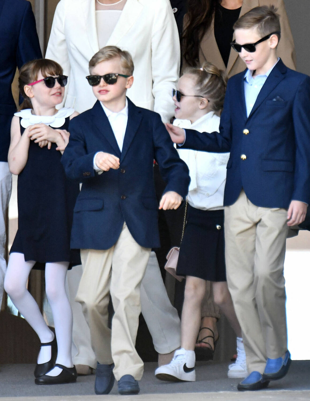 Monaco-tvillingarna prins Jacques och prinsessan Gabriella med sina kusiner Raigen och Aiva Grace Wittstock
