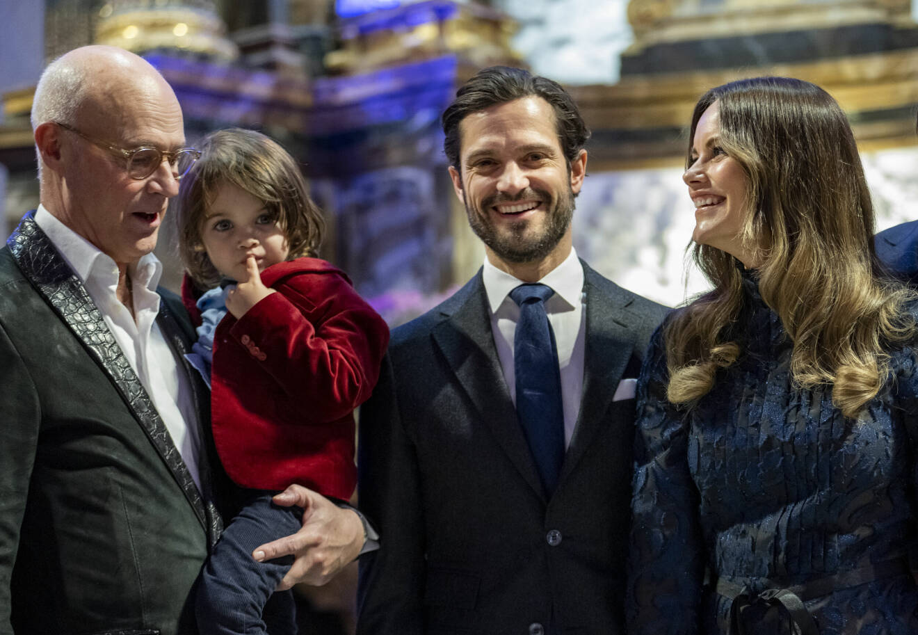Stefan Sauk med prins Carl Philip och prinsessan Sofia