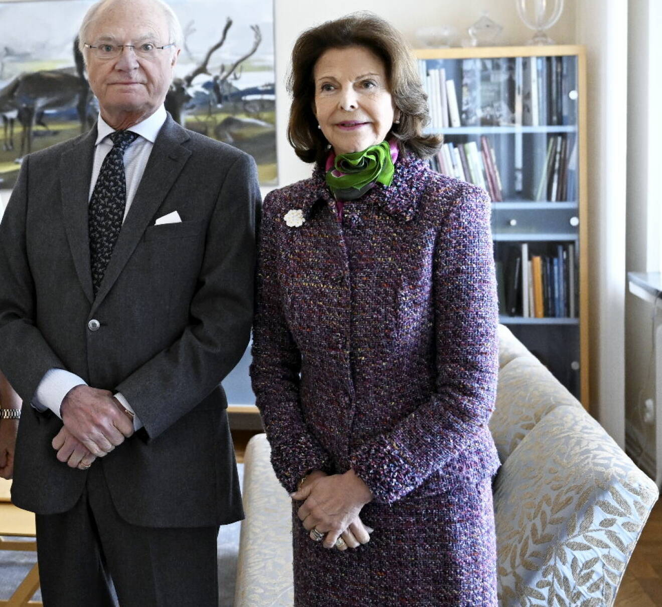 Kungen och drottning Silvia hemma hos landshövdingen i Östersund under sitt länsbesök i Jämtland