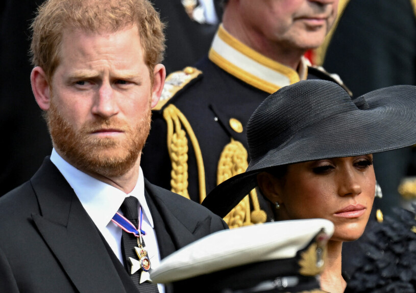 Så många strider som prins Harry har fått utkämpa för sin fru! Prins Harry och Meghan Markle på drottning Elizabeths begravning