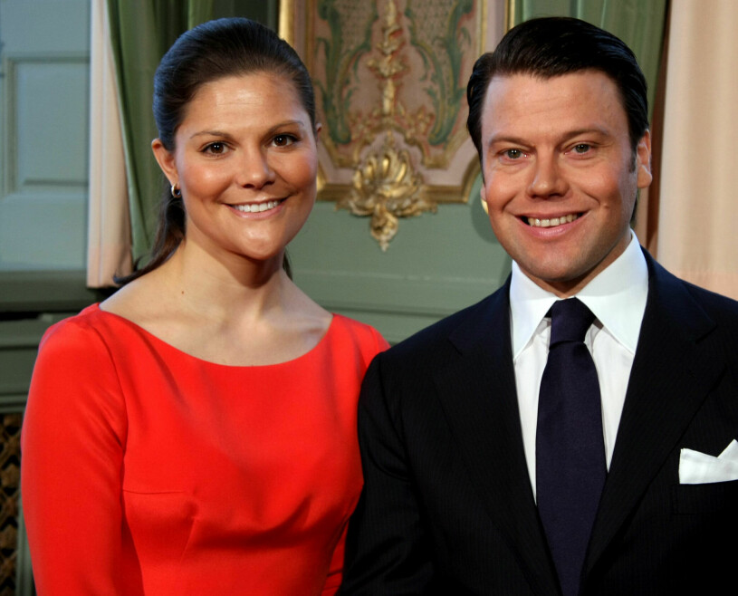 Victoria och Daniel, nyförlovade 2009. Kronprinsessan Victoria och prins Daniel vid förlovningen 2009