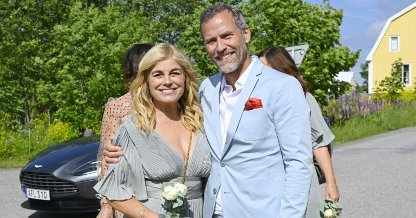 Pernilla Wahlgren, Christian Bauer Jessica Wahlgren gifter sig med Magnus Norman i Väddö kyrka i Norrtälje kommun, 2022
