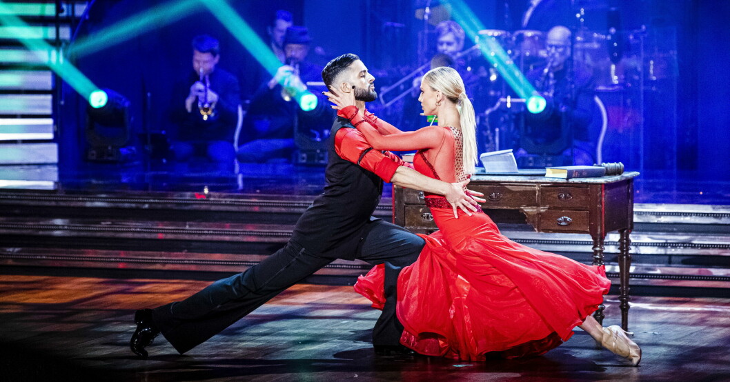 Så här såg det ut förra veckan när Filip Dikmen och Linn Hegdal bjöd på en tango. Filip Dikmen och Linn Hegdal