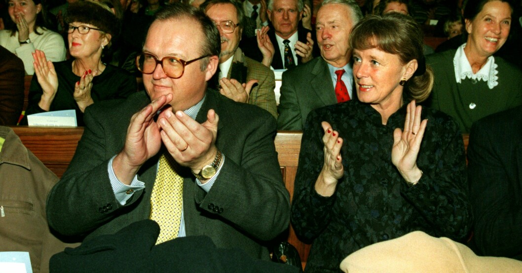 Göran Persson i slutet av 90-talet med dåvarande hustrun Annika Barthine.