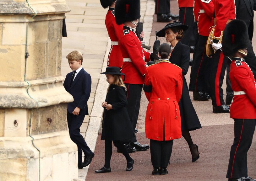 Både George och Charlotte var på plats vid Elizabeths begravning.