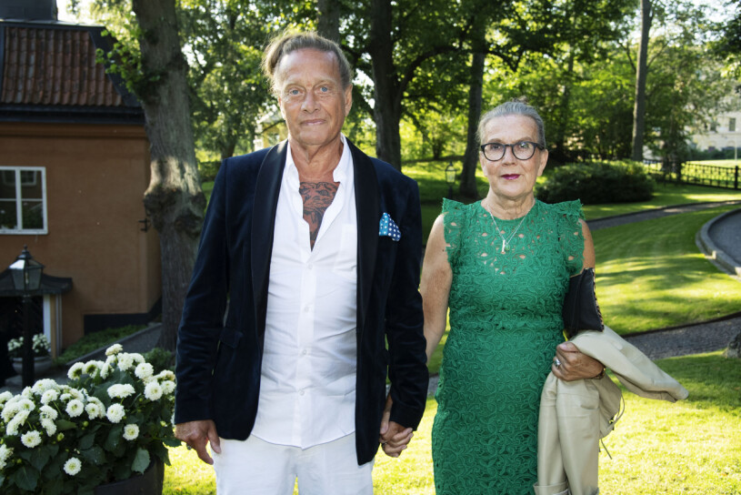 Björn Ranelid och hustrun Margareta. Björn Ranelid och hans fru Margareta på Albert Bonniers förlag och Wahlström & Widstrands traditionsenliga förlagsfest på Nedre Manilla på tisdagen