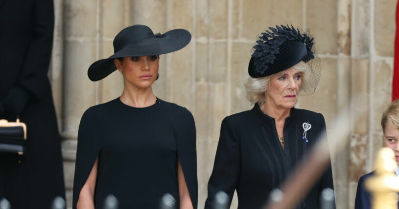 Meghan Markle, Camilla och Kate Middleton på Elizabeths begravning