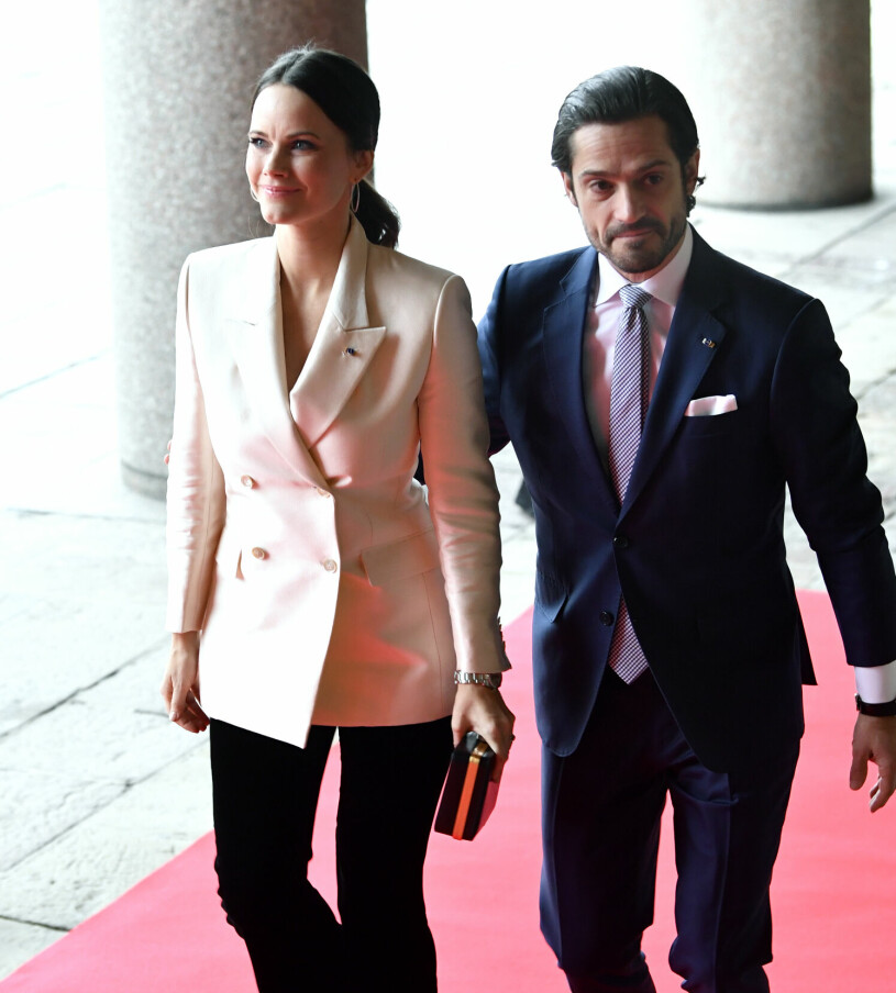 Prinsessan Sofia i sin vassa partykavaj. Prinsessan Sofia Prins Carl Philip Lunch Stockholms stadshus Vit kavaj