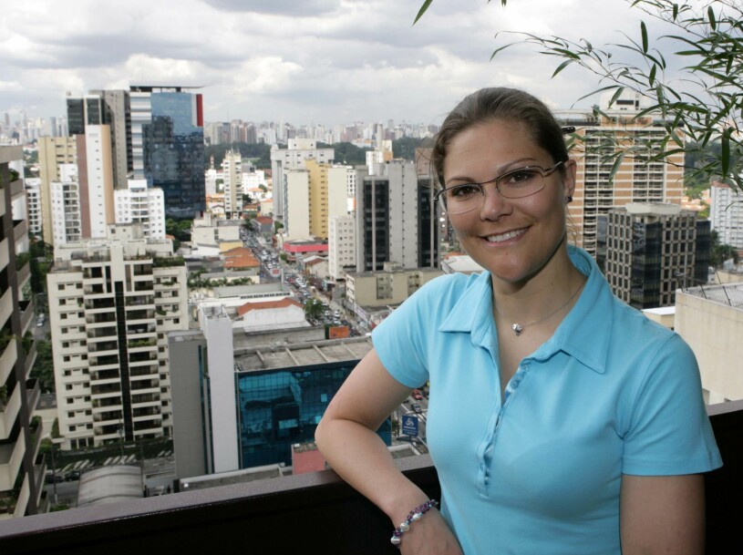 Kronprinsessan Victoria på en balkong i Sao Paolo 2006. Kronprinsessan Victoria Sao Paolo 2006