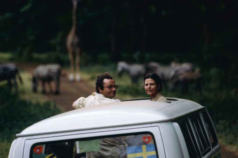Kungen och drottning Silvia på safari 1981. Kungen och drottning Silvia på safari i Tanzania 1981