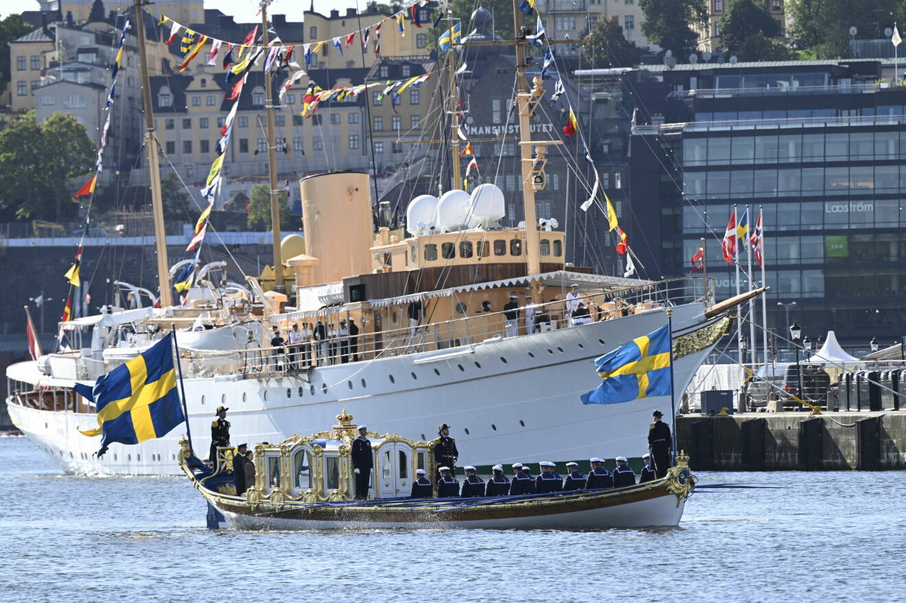 Danska kungafamiljens båt Dannebrog i Stockholm