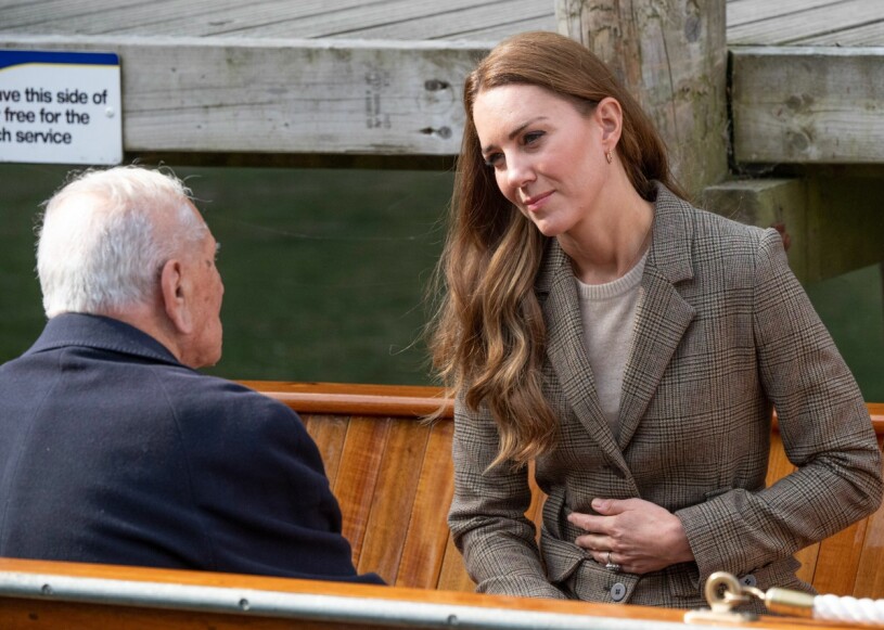 Ett fint möte. Kate Middleton Hertiginnan Catherine