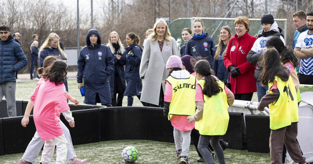 Kronprinsessan Mette-Marit under Rosa sko-dagen