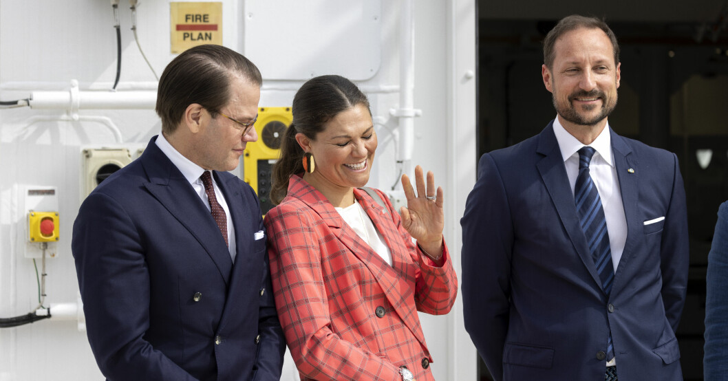 Prins Daniel, kronprinsessan Victoria och prins Haakon