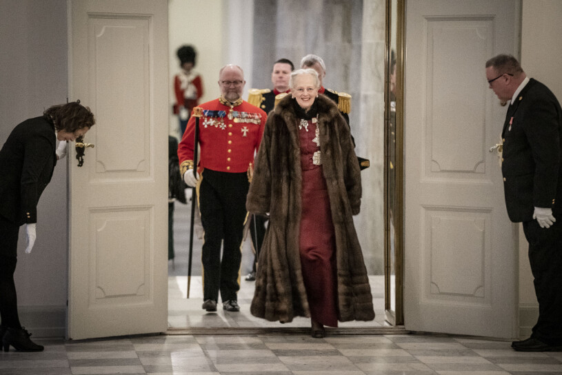 Margrethe är i princip alltid pigg och glad! Drottning Margrethe på Christiansborg januari 2023