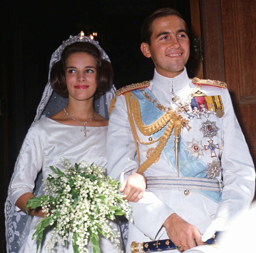 Drottning Anne-Marie och kung Konstantin fick 58 år tillsammans. Här vid bröllopet 1964. Kung Konstantin och drottning Anne-Marie vid bröllopet 1964