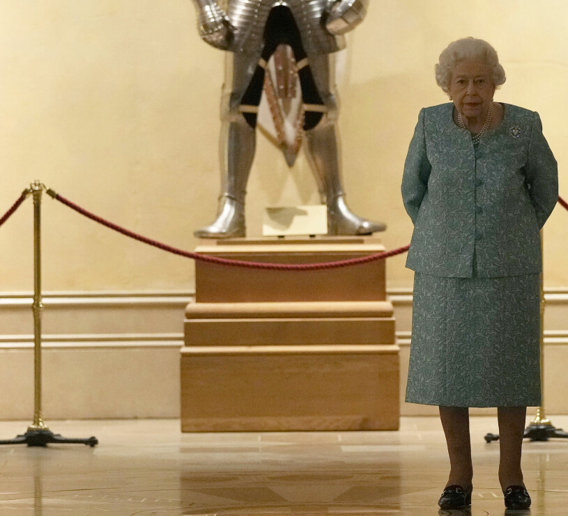 95-åriga drottning Elizabeth fotograferad under gårdagen. Drottning Elizabeth Windsor