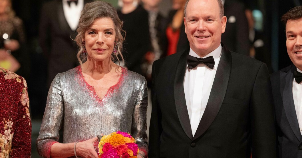 Furst Albert i sällskap med prinsessan Caroline. Prinsessan Caroline och furst Albert