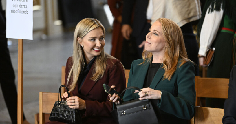 Ebba Busch och Annie Lööf i Storkyrkan. Ebba Busch och Annie Lööf